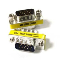 Mini Gender Changer, HD15 Male / Male (VGA Coupler)